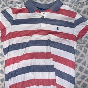 Red white and blue polo